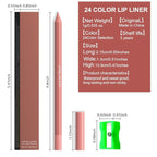 evpct 1Pcs Natural Orange Matte Long Lasting Lip Liner Pencils Makeup for Shaping & Sculpting Lips, No Transfer Long Wear Waterproof Pigmented Lip Liner lipliners Crayon Lipstick Pencil Sharpener 07
