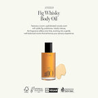 Fig Whisky Hydrating Body Oil – Fast-Absorbing & Non-Greasy Moisturizer with Fig, Argan & Jojoba Oils – Silky Smooth Glow & Deep Nourishment, Woody Scent, 3.38 fl. oz