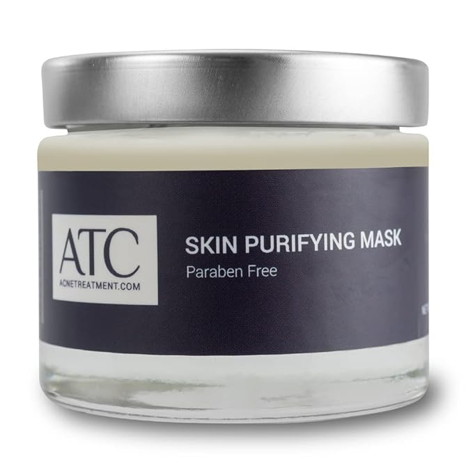 Skin Purifying Mask for Acne Treatment- Paraben-Free Sulfur Facial Mask: Kaolin and Bentonite Clay Mask for Deep Pore Cleansing and Exfoliation 2.5 FL OZ