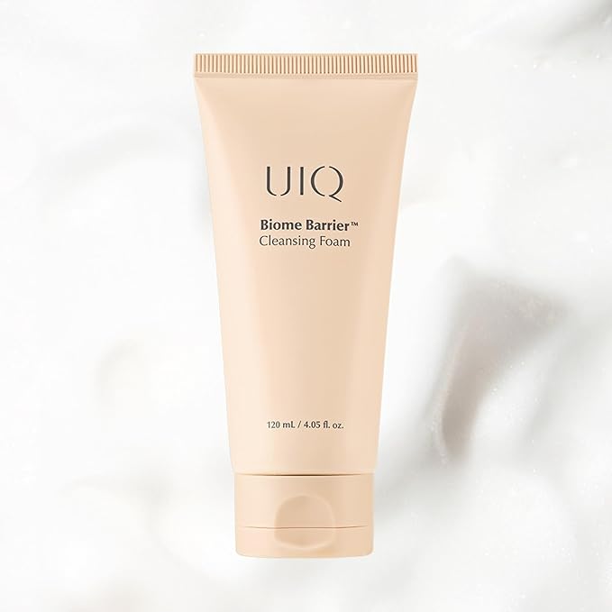 UIQ Biome Barrier Cleansing Foam, Facial Cleanser, Mild Hypoallergenic formula, Face Wash, Blackhead Remover, Moisturizing facial cleanser for All Skin Types 4.05 fl.oz(120ml)