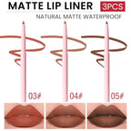 evpct 3Pcs Retractable Lip Liner Pencils Set Pack for Shaping & Sculpting Lips, Nude Pink Orange Coffee Taupe Dark Brown Creamy Matte Velvet Pigmented Lip Liner lipliners Crayon Lipstick,03 + 04 + 05