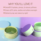 Pixi Day & Night Eye Patch Duo |Depuffing Hydrogel Under-Eye Patches for Day and Calming Hydrogel Under Eye Patch for Night | for Puffy Eyes and Dark Circles | 2 Boxes, 60 Pairs, 120 Patches