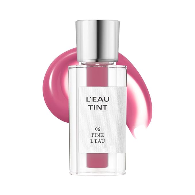 BBIA L’EAU Tint – Glossy & Glow Lip Stain Watery Lip Tint Non-Sticky High Shine Finish Long-lasting Moisturizing Lightweight Natural Daily Use Vegan Korean Makeup (06 PINK L'EAU - MINI)