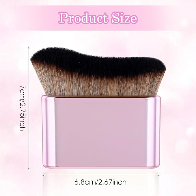 Soft Body Makeup Brush Portable Self Tanning Brush Self Tanner Face & Body Makeup (Pink Rose Gold)