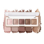 5-Color Eyeshadow Palette, Matte & Shimmer Neutral Browns, Low Saturation High Pigment, Blendable Buildable Waterproof, Smooth Skin-Friendly, 3#