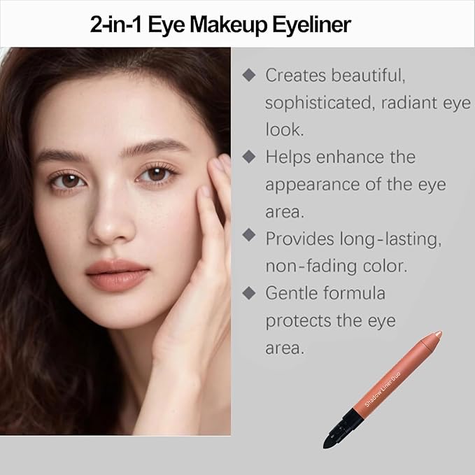 Eyeshadow Stick,2-in-1 Eyeliner & Eye Shadow Stick, Easily Blendable & Buildable, Waterproof, Creamy Easy-Glide, For Effortless Smoky Or Natural Eye Makeup(05+06)