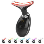Red Light Therapy for Face and Neck, 7 Color Light Based Face Massager Tool, Portable Skin Care Tool for Firming, Tightening and Lifting (Glossy Black)