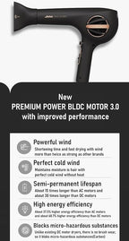 JMW Korean Professional Salon Steady Seller Dryer M7502A-1800W New Premium Power Engine E3 BLDC, Powerful and Fast Drying for All Hair Types, Perfect Cold Wind, Pro Hair Dryer