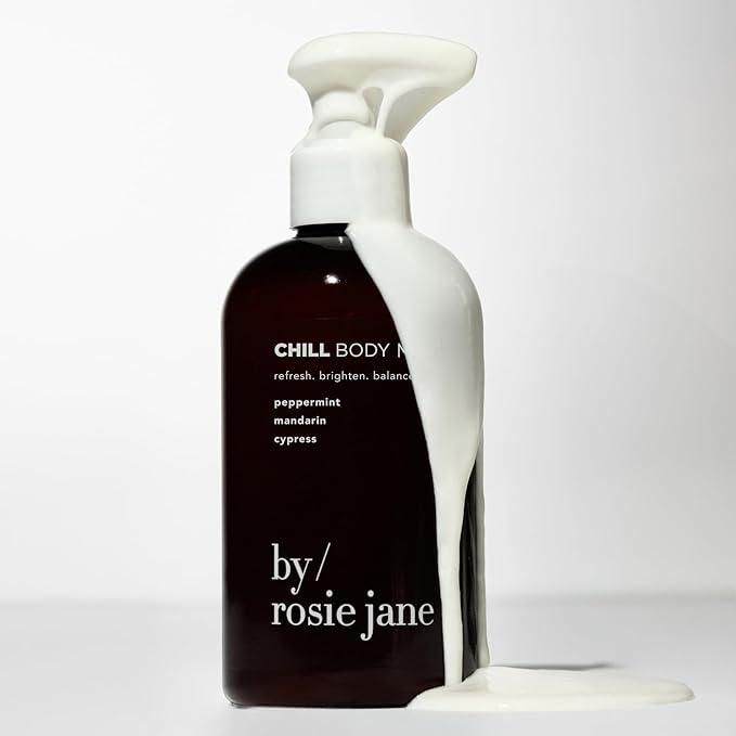By Rosie Jane Chill Body Milk Skin Care - Milk Toner to Help Tone, Tighten and Hydrate Skin - Body Care Made with Peppermint, Mandarin & Cypress - Helps Promote Anti-Aging & Boost Radiance (250ml)