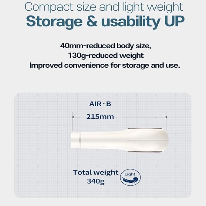 JMW Korean Professional Salon Hair Dryer AIR B with Diffuser & Dryer Stand 1600W - Lightweight, Powerful BLDC Motor, 100% Cool Wind Without Heat, Compact, Low Noise Blow Dryer for Home & Salon