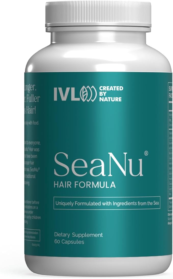 IVL - SeaNu Hair Vitamins Supplements - Hair Strength, Strand Thickness, Hair Growth - with Biotin, Vitamin B3, Zinc, Saw Palmetto Berry Extract, Green Lipped Mussel - Vitamin Hair Growth (1 Pack)