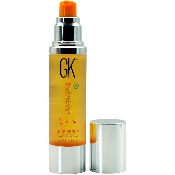 GK HAIR Oil- Argan Oil Hair Serum For Frizzy And Damaged Hair- Perfect For Keratin,Frizzy, Curly, Dry & Damaged ends-Adds Shine and Smooths,Paraben,Phthalate and Sulfate Free (3.4 oz)
