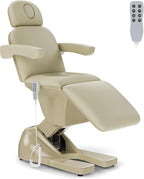 3 Motor Electric Esthetician Bed, Fully Electric Facial Chair with Adjustable Height, Backrest and Footrest, Spa Chair with Armrest & Heavy Duty Base, PU Leather for Spa, Tattoo, Eyelash and So On