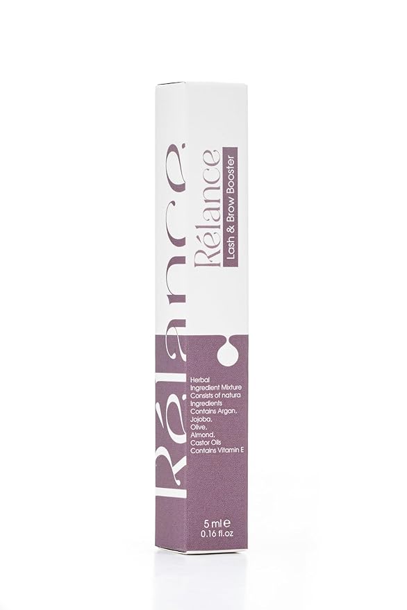 Relance Natural Herbal Lash & Brow Growth Booster Serum with Argan, Jojoba, Olive, Almond, Castor Oils, Vitamin E, 5ml