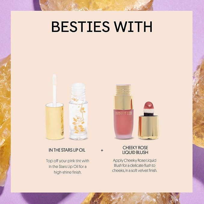 Winky Lux Citrine Glimmer Balm – Nourishing pH Lip Balm with Color Changing Golden Pink Tint, Hydrating Ceramides Soften Lips, Coconut Scent