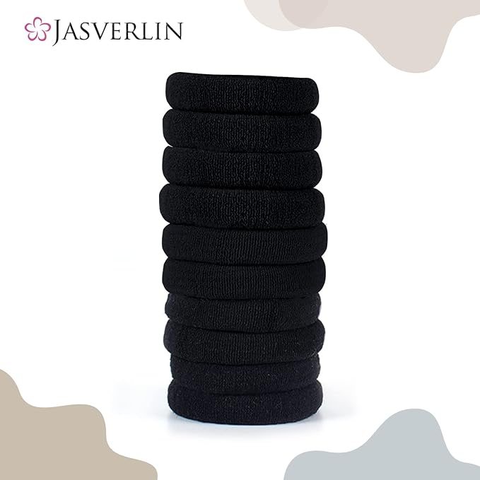 100 pcs Hair Ties Black Ponytail Holders, Soft Elastics Small No Damage Hair Bands for Women Girls Thick Thin Hair Styling Accessories Seamless No Pull 1.5 inch