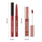 LANGMANNI 4pcs Matte Lipstick with Lipliners Durable Makeup Set,Long-Lasting Non-Stick Cup Not Fade Waterproof Pigmented Velvet Lipgloss Kit Beauty Cosmetics Makeup Gift for Girls(#1+2+8+11)