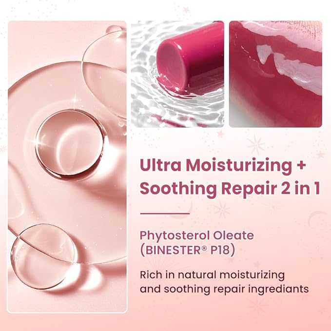 CATKIN Glossy Lip Balm Ultra Hydating Glow Lip Tinted Jelly Plump Melting Balm Shea Butter Repair Soothing For Dry Lips Dewy Finished 0.12 oz 2pcs Set 04