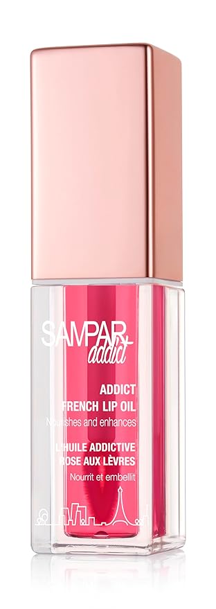 Sampar Addict French Lip Oil - Camellia Lip Oil for Deep Hydration, Glossy Finish & Nourishing Care - Non-Sticky Lip Treatment for Soft, Smooth Lips - All Skin Types - Cruelty-Free, 1 oz