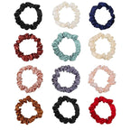 12Pcs Satin Elastic Hair Accessories - Comfortable Silk Scrunchies, Skinny Ties for Wedding, Teen Girl Trendy Gifts