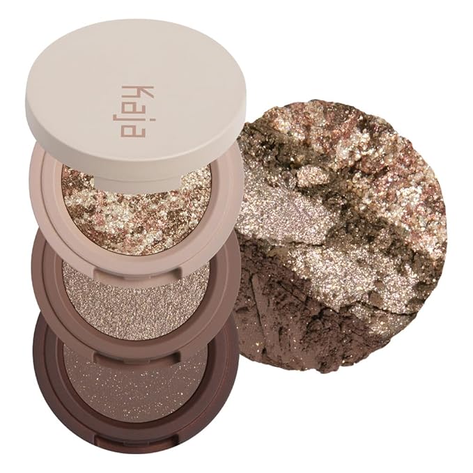 Kaja 3 Colors Eyeshadow - Beauty Bento 19 Forest Night | Mosaic Chrome, Shimmer, Matte finish, Cruelty free, K-Beauty Mini Palettes, Easy Finger Blendable, Glitter, High Pigmentation, 0.03 Oz