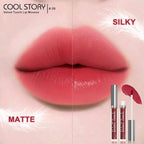 COOL STORY Velvet Lip Stain Mousse, Lip Tint Long-Lasting Waterproof Matte Finish (09)