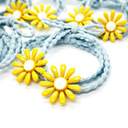 5pairs/Lot Sweet Hair Band Girl Hair Ties Hair Accessoires Small Sun Flower Design Rubber Band Perfect for Hair Style (Blue Tie)