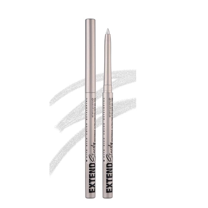 Silver Cream Eyeliner Pencil Waterproof Retractable Silver Gel Eyeliner Smudge-proof Hypoallergenic (02#)