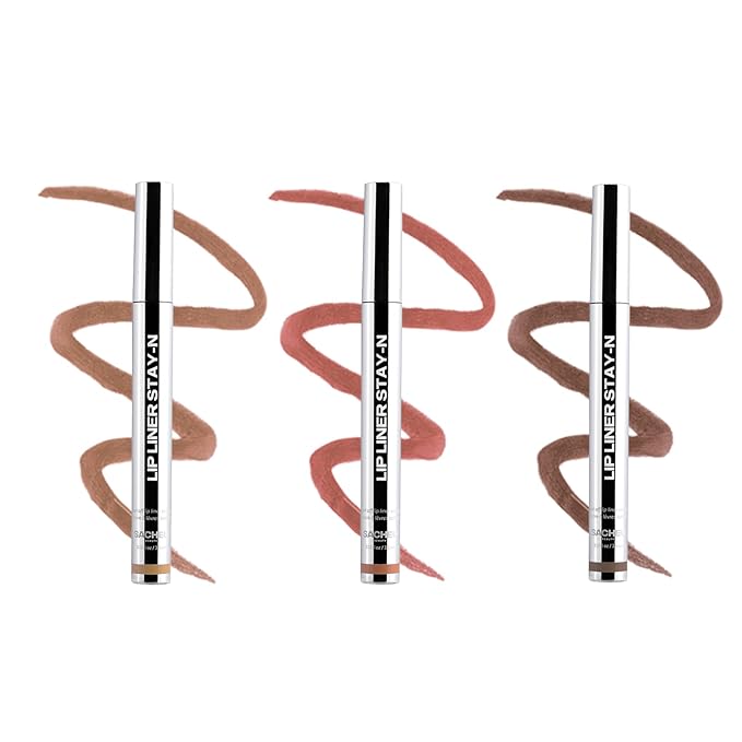 Sacheu Lip Liner STAY-N Peel Off Lip Stain — Long Lasting Waterproof Lip Tint with Hyaluronic Acid & Vitamin E — Transfer Proof Matte Finish, Vegan & Cruelty-Free (Core Bundle)