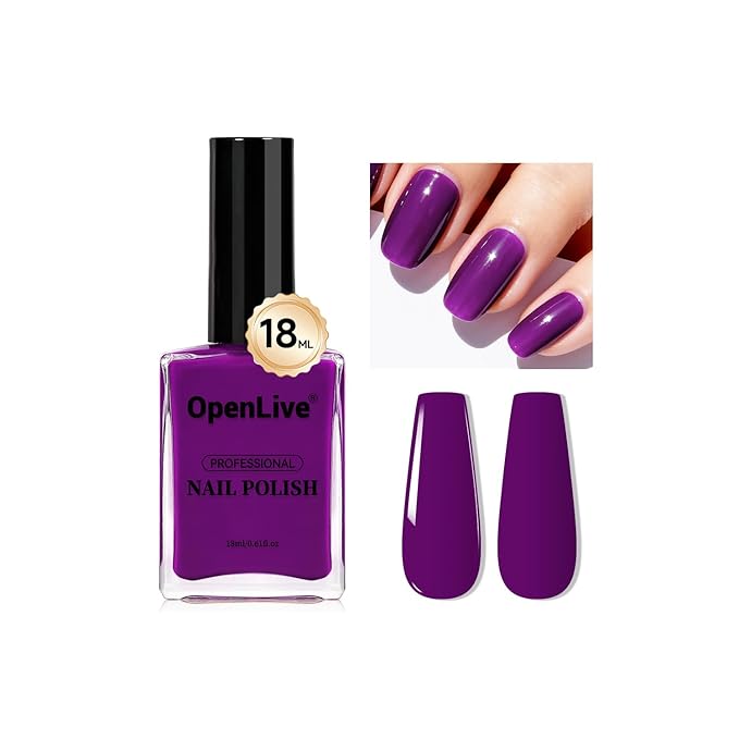 18ml Purple Nail Polish Large Volume Quick Drying Nail Polish, Fast Drying and Long Lasting Color Nail Art DIY Home Manicure Gift for Women