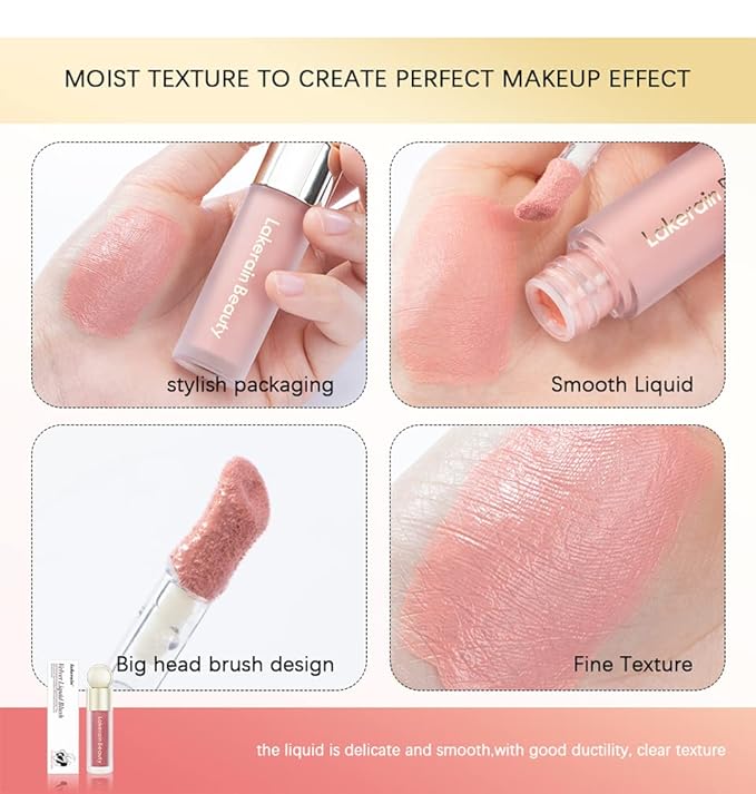 2 Colors Liquid Blush,Soft Cream Face Blush, Dewy - HOPE)