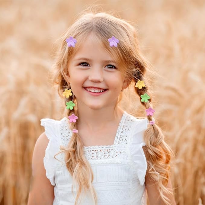 1256 pcs Hair Accessories for Girls Ponytail Holders Toddler Hair Ties with 30 pcs Mini Hair Clips 20 pcs Star Hair Clips