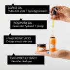 UpCircle Caffeinated Duo – Our Face Oil and Eye Cream Duo – Vitamin C, Hyaluronic Acid + Coffee Oil – Evens Skin Tone, Reduces Puffiness + Dark Circles – Vegan