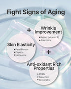 Aura Quartz Hydrogel Lip Mask 5ea - Moisturizing Lip Mask with Retinol, Peptide, Collagen, PDRN, Bakuchiol, Anti-aging Lip Care for Dry Lips, Reduces Laugh Lines, Smooth and Plump Lips