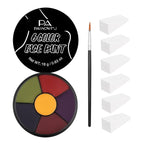 6 Colors Face Paint Bruise Wheel, Professional Trauma SFX Body Paint Makeup Kit, Halloween Makeup Face Body Painting Palette with Brush Sponge for Cosplay Hulk Witch Monster Costumes Party