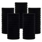 200PCS Black Hair Ties for Women and Girls, Cotton Seamless Thick Black Hair Band, Elastic Hair Tie No Damage Ponytail Holder
