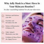 Jelly Mask for Facials - 5 Flavors Hydrating & Brightening Jelly Face Masks | Free Jade Roller & Spatula |Bulgarian Rose Lavender Hyaluronic Acid 24K Gold | Christmas Gifts for Women, Gifts for Women