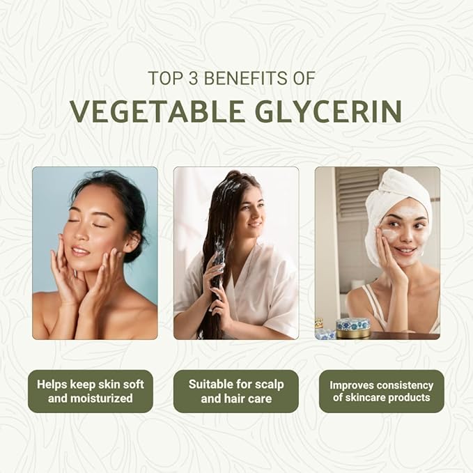 Vegetable Glycerin Oil - 100% Pure Plant Based Glycerol for DIY Skincare, Hair Care, Soap Making & Cosmetics - Vegan Moisturizing Humectant for Lotions & Creams - USP Grade 4 Gallon