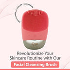 Facial Cleansing Brush | 3-in-1 Electric Face Scrubber | USB Rechargeable Face Cleansing Brush | IPX7 Waterproof | Blackhead Remover | Deep Cleansing & Exfoliating (Pink)