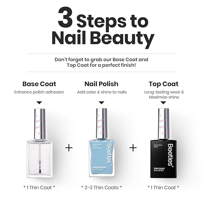 Beetles Jelly Nail Polish Set, 6 Colors Clear Pastel Nail Polish Glitter Pink Dusty Rose Orange Green Blue Purple Long Lasting & Quick Dry Nail Strengthener Polish Gift Sets for Women