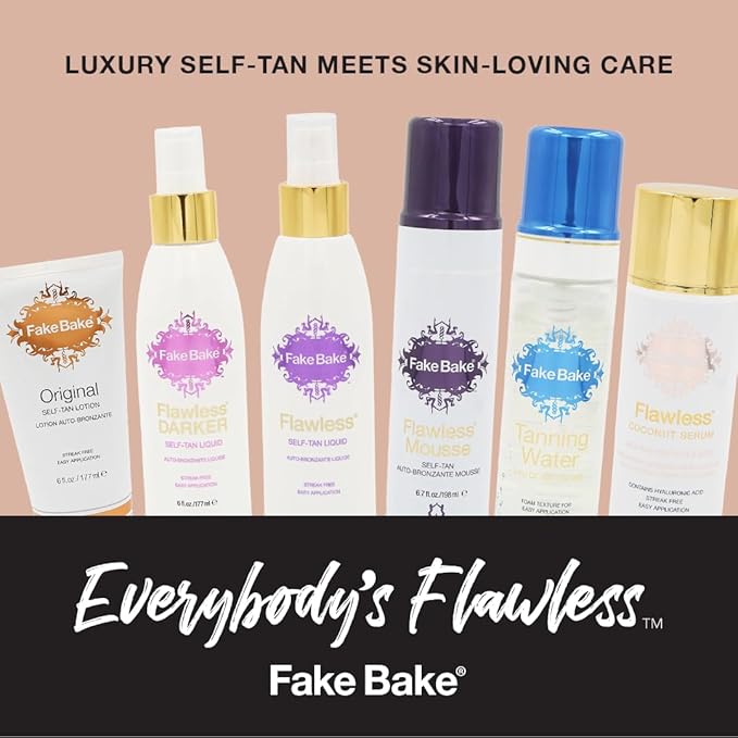 Fake Bake Original Self-Tanning Lotion – Lasting, Natural-Looking Sunless Tanner for All Skin Tones – Streak-Free, Buildable Color for Women & Men – 6 oz