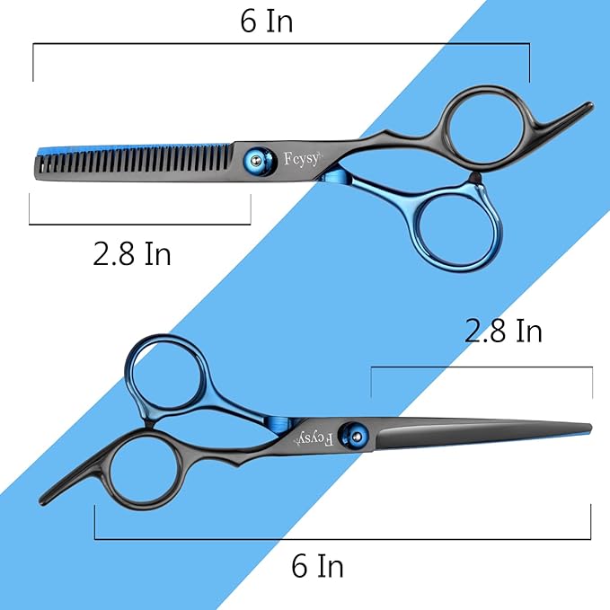 Hair Scissors Thinning Shears Set, Fcysy Professional Hair Cutting Scissor Kit Texturizing Shears Set, Barber Scissors Kit with Hairdresser Haircut Layering Shears