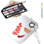 2 Pack Professional Makeup Palette, 2 Types Pro Lady Stainless Steel Cosmetic Artist Spatula with Spatula Tool for Mixing Foundation by ACKLLR, Silver