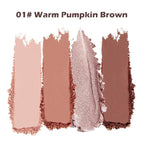 Nude Eyeshadow Palette 4 Colors, Warm Pumpkin Brown Matte & Shimmer Neutral Eye Shadow Quad, Highly Pigmented Long-Lasting Blendable Formula, No-Fallout Daily Makeup Palette for Work, 1#