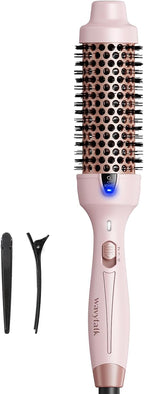 Wavytalk Thermal Brush, Blowout Express 1.5 Inch Negative Ion Thermal Round Brush Creates Blowout Look Makes Hair Shinier & Smoother, Dual Voltage, Easy to Use (Pink)