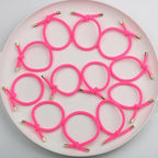 14PCS Hair Tie Elastics Knotted Hair Ties Ponytail Holders for Women Girls Elastic Hair Rubber Bands for Thin Thick Wavy Curly Straight Long Hair (Neon Pink)
