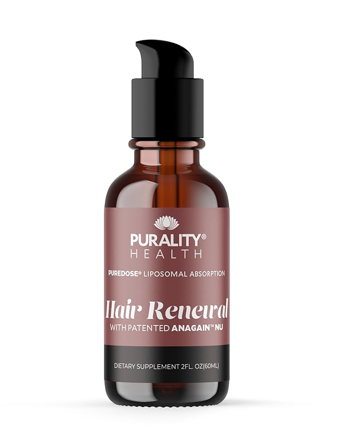 Purality Health Liposomal Hair Renewal, AnaGain Nu & Biotin, Supports Thicker, Fuller Hair, May Reduce Shedding & Promote Regrowth, Highly Absorbable Liquid Formula, Strawberry Flavor, 30 Servings