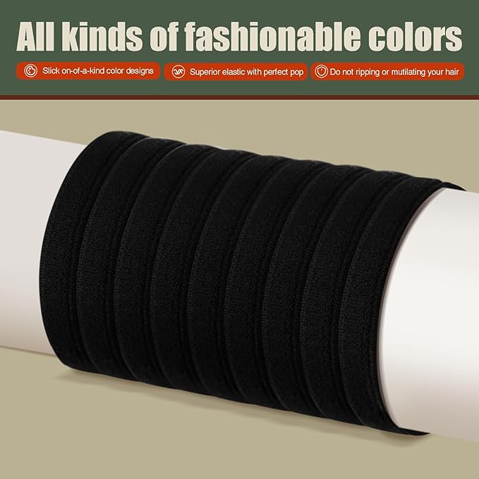 EasYoung Braided Mens Hair Ties For Men, For Buns Curly Thick Dense Hair Elastic Hair Ties For Guys, No damage No Crease Breakage, 9 Count (Pack of 1)