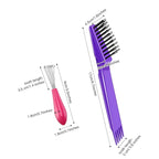 Boao 2 Pieces Hair Brush Cleaning Tool Comb Set Mini Hair Brush Dirt Remover with Metal Wire Rake for Removing Hair Dust Home and Salon Use(Pink and Purple)