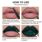 evpct 3Pcs Dark Black Green Purple Matte Lip Liner and Liquid Lipstick Lip Stain Sets for Women Long Lasting Waterproof, 24 Hours Goth Lipstick labiales matte mate larga duracion listip 24 hours, 19#